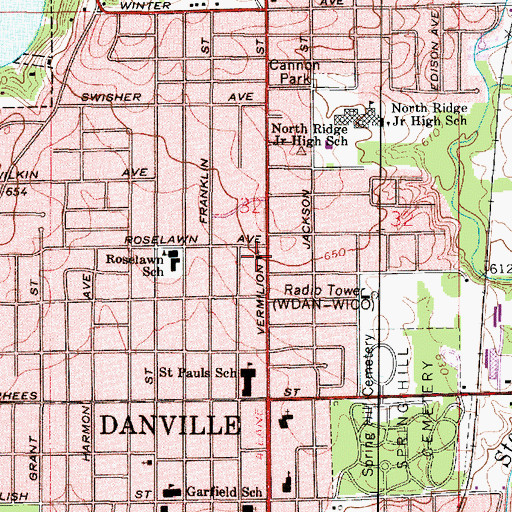 Topographic Map of Bible Baptist Church, IL