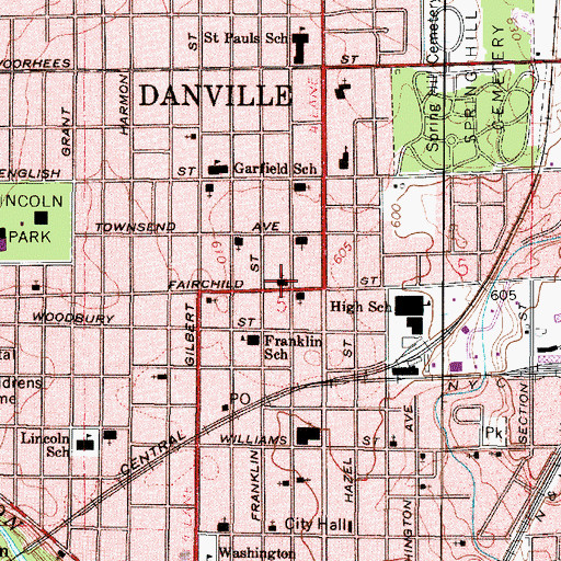 Topographic Map of Church of the Four Square Gospel, IL