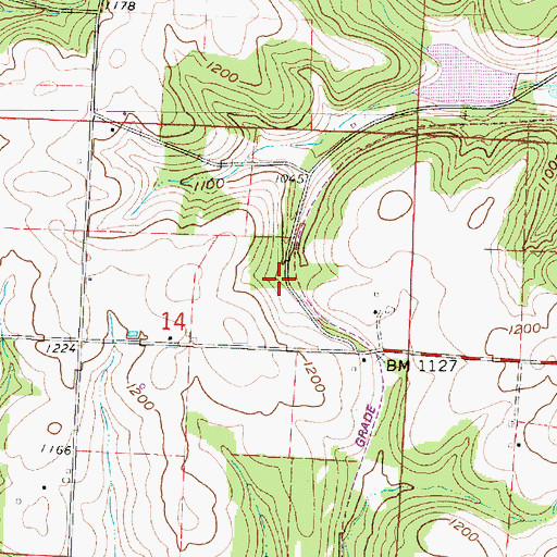 Topographic Map of Baddow Pass Post Office (historical), OH