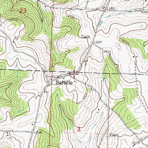 Topographic Map of Saltillo Post Office (historical), OH
