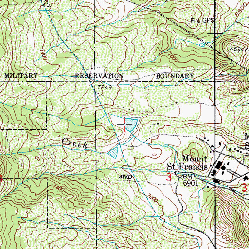 Topographic Map of Modern Woodman of America Reservoir, CO
