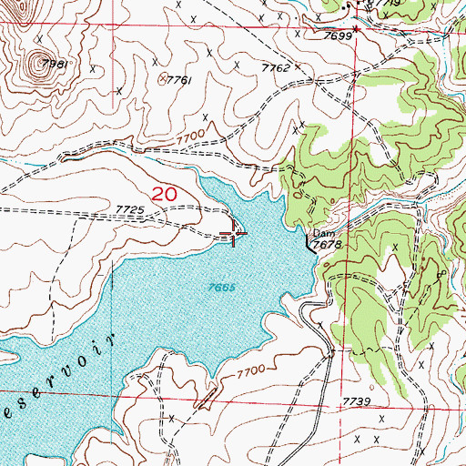 Topographic Map of De Weese Dam, CO