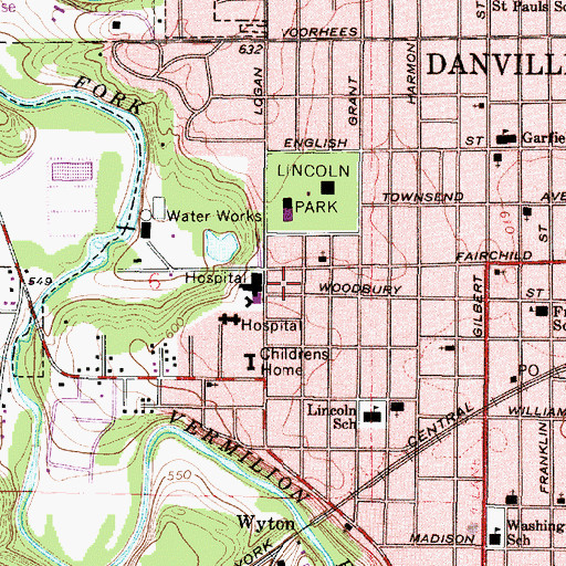 Topographic Map of Americana Nursing Center, IL