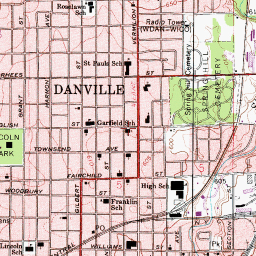 Topographic Map of Bethel Baptist Church, IL