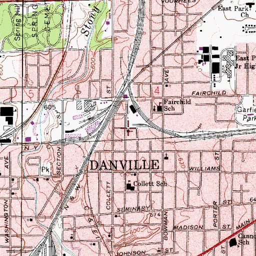 Topographic Map of East End Church of God, IL