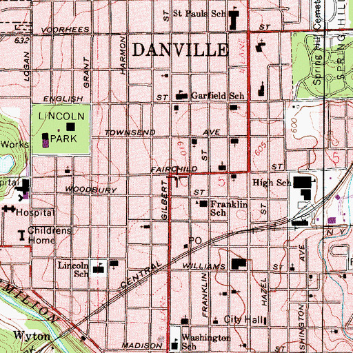 Topographic Map of Evangelical United Methodist Church, IL