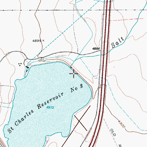Topographic Map of Saint Charles Number 2 Dam, CO