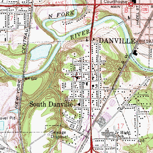 Topographic Map of Grant Public School (historical), IL
