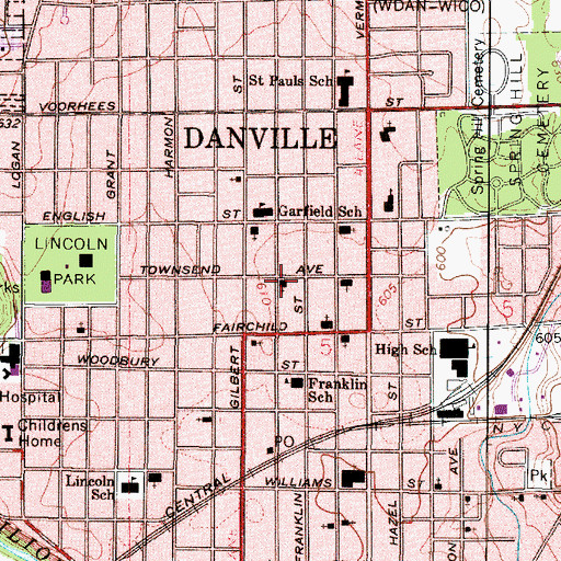 Topographic Map of Second Baptist Church, IL