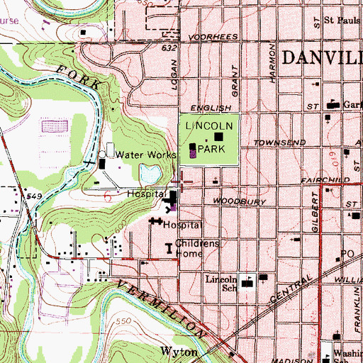Topographic Map of Webster Memorial Home, IL