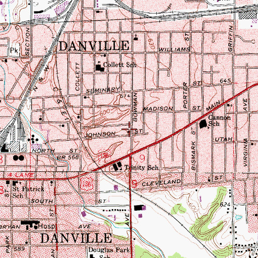 Topographic Map of Bowman Avenue Church of God, IL