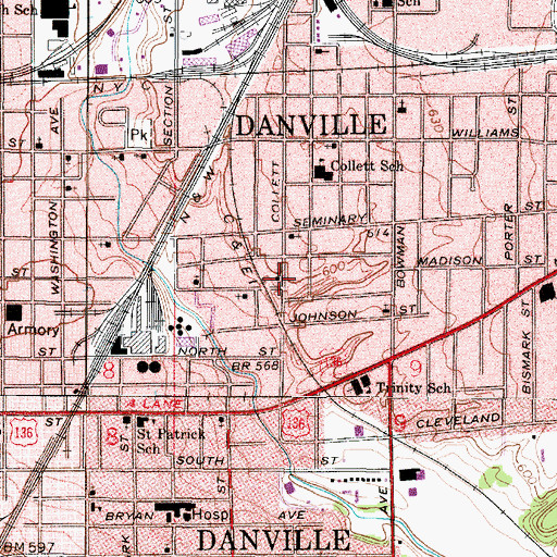Topographic Map of Collett Street Church of Christ, IL