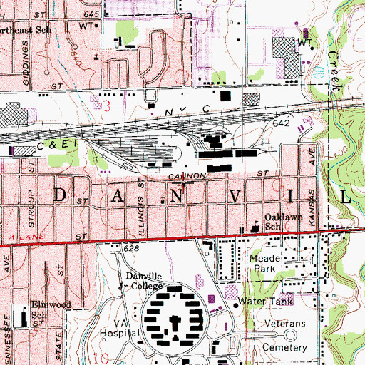Topographic Map of McKinley United Methodist Church, IL