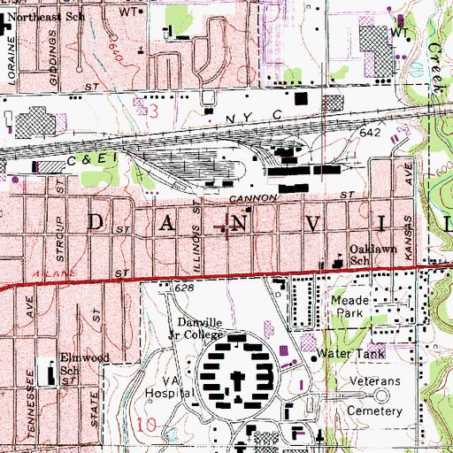 Topographic Map of Oaklawn Church of the Nazarene, IL