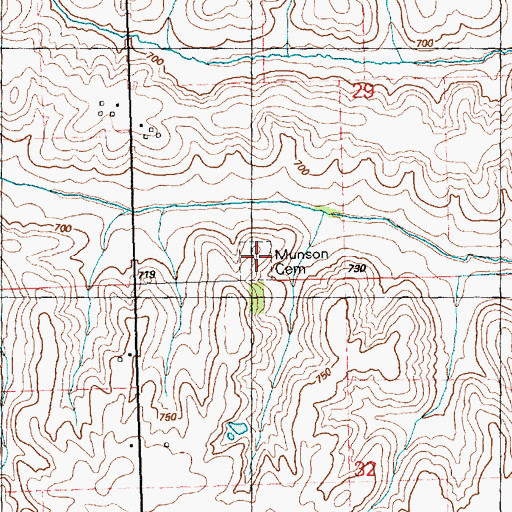 Topographic Map of Munson Township Cemetery Prairie Nature Preserve, IL