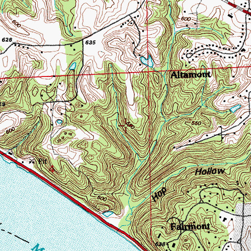 Topographic Map of John M Olin Nature Preserve, IL