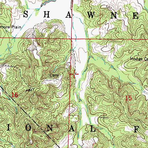 Topographic Map of Cretaceous Hills Nature Preserve, IL