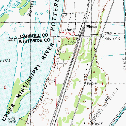 Topographic Map of Thomson - Fulton Sand Prairie Nature Preserve, IL