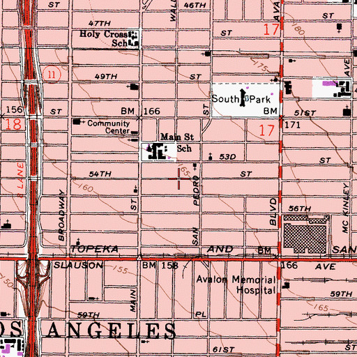 Topographic Map of Johnson Community Day School, CA