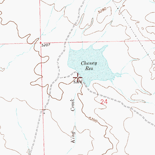 Topographic Map of Cheney Dam, CO