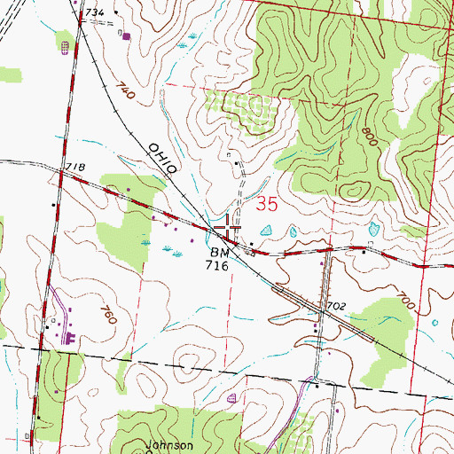 Topographic Map of Banner Post Office (historical), OH