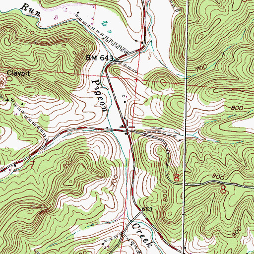 Topographic Map of Eastburn Post Office (historical), OH