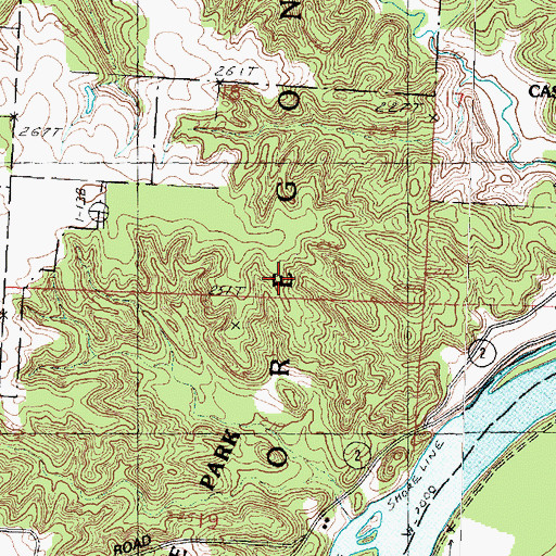 Topographic Map of George B Fell Nature Preserve, IL
