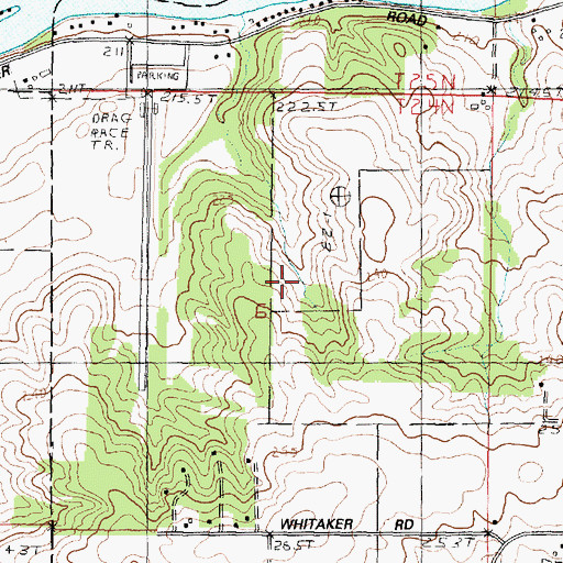 Topographic Map of Jarrett Prairie Nature Preserve, IL