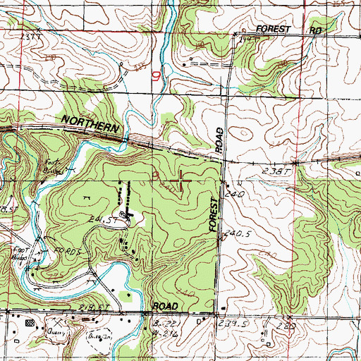 Topographic Map of White Pines Forest Nature Preserve, IL