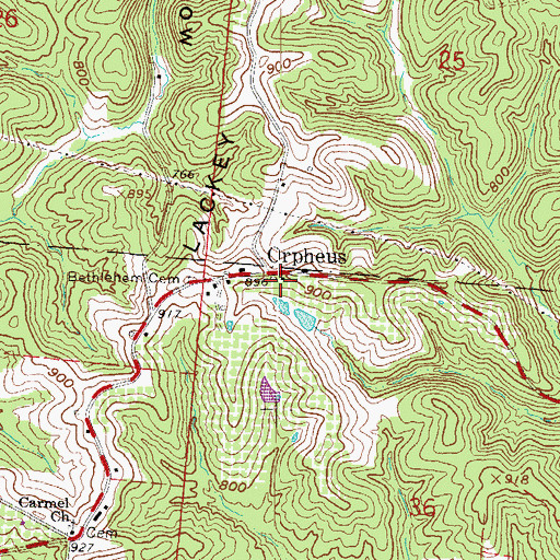 Topographic Map of Orpheus Post Office (historical), OH