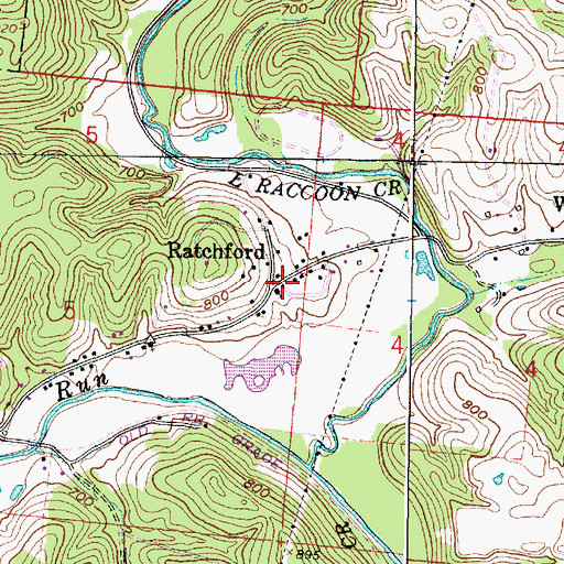 Topographic Map of Ratchford Post Office (historical), OH