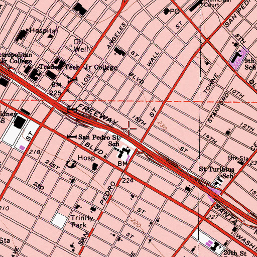 Topographic Map of City of Angels Independent Studies School, CA