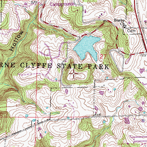 Topographic Map of Round Bluff Nature Preserve, IL