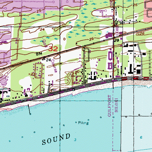 Topographic Map of Armed Forces Retirement Home - Gulfport, MS