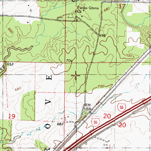 Topographic Map of Thaddeus Stubblefield Grove Nature Preserve, IL