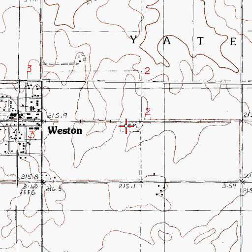 Topographic Map of Weston Cemetery Prairie Nature Preserve, IL