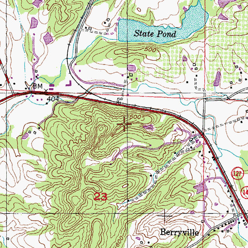 Topographic Map of Brown Barrens Nature Preserve, IL