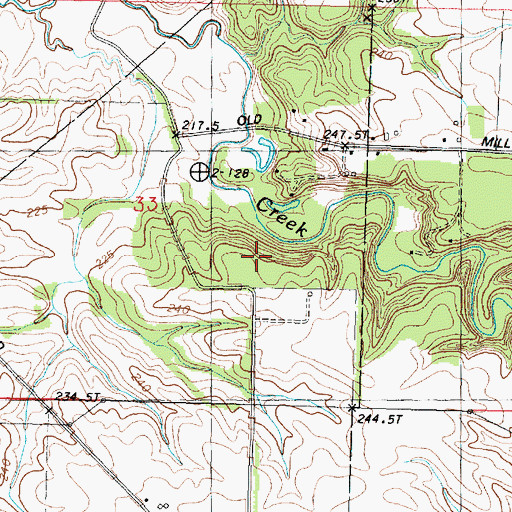 Topographic Map of Franklin Creek Nature Preserve, IL