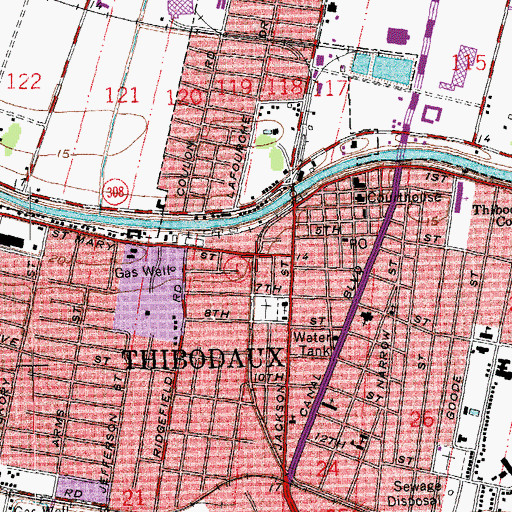 Topographic Map of Wetlands Acadian Cultural Center, LA