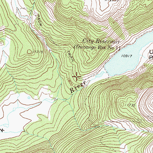 Topographic Map of Durango Number 1 Dam, CO