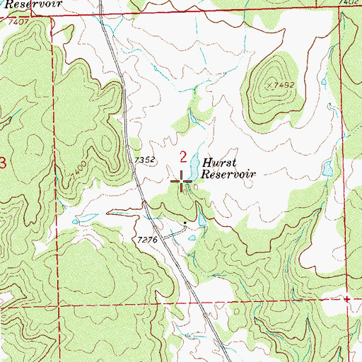 Topographic Map of Hurst Dam, CO