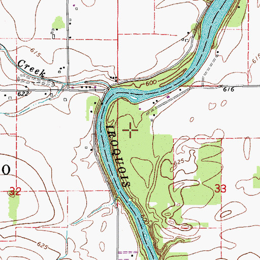 Topographic Map of Iroquois Woods Nature Preserve, IL