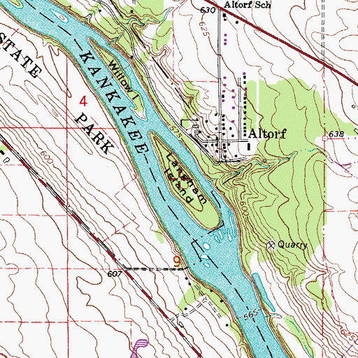 Topographic Map of Kankakee River Nature Preserve, IL
