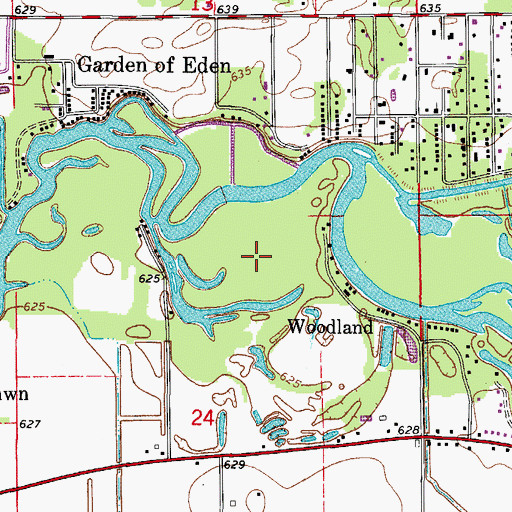 Topographic Map of Momence Wetlands Nature Preserve, IL