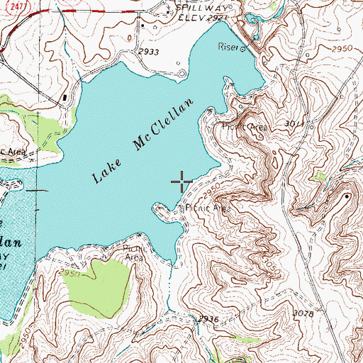 Topographic Map of East Bluff Two Campground, TX