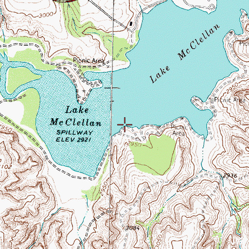 Topographic Map of Southside Campground, TX