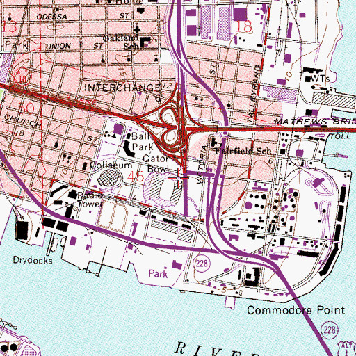 Topographic Map of EverBank Field, FL