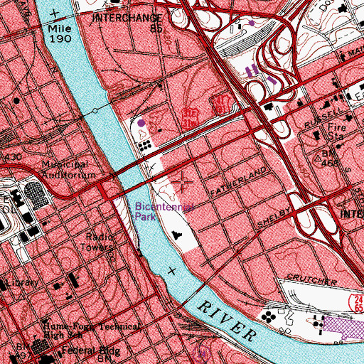 Topographic Map of LP Field, TN