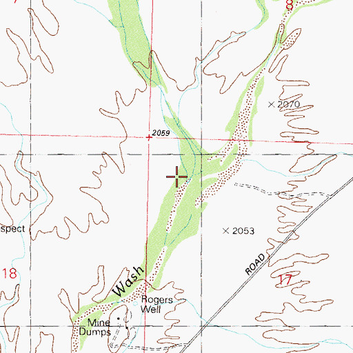 Topographic Map of Browns Canyon Wash, AZ