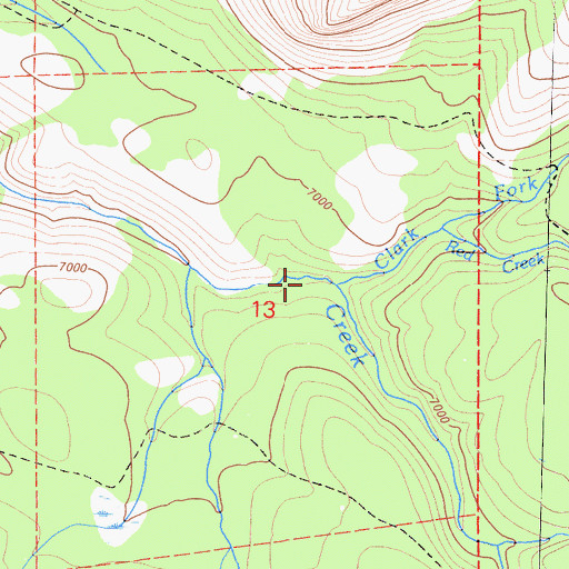 Topographic Map of Clark Fork Illilouette Creek, CA